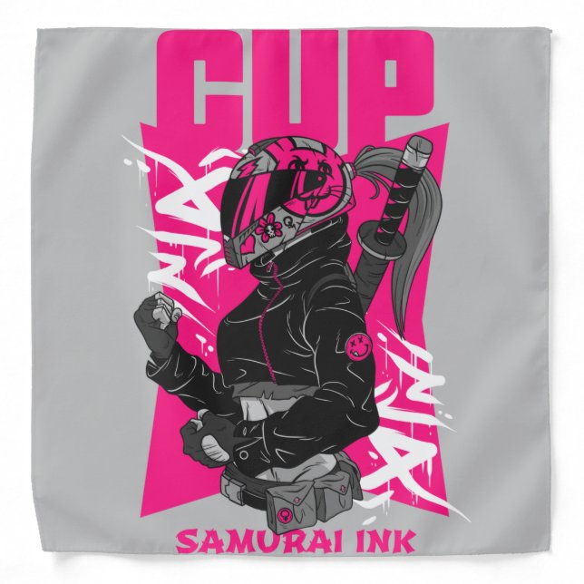 Cup Samurai Ink I Bandana (Front)