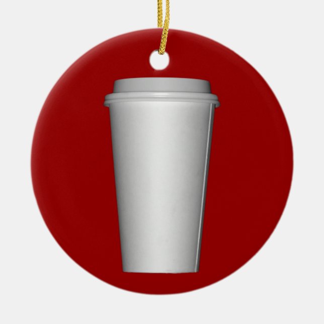 Cup To Go Ceramic Ornament (Front)