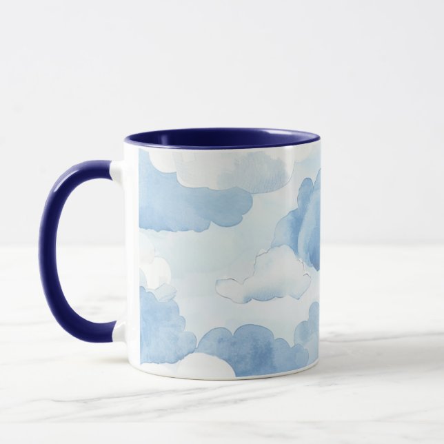 Cup with light blue cloud design 350ml (Left)