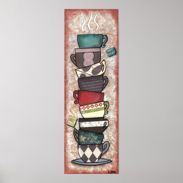 Cupapalooza - Coffee Mugs, Tea Cups - Original Art Poster (Front)