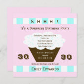 Cupcake 30th Surprise Birthday Party Invitation (Front/Back)