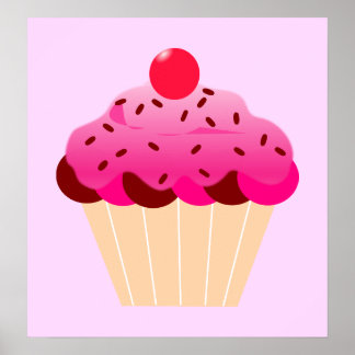 cupcake-310968 cupcake cherry pink icing dessert poster