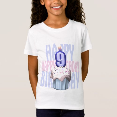 Cupcake 9th Birthday T_Shirt