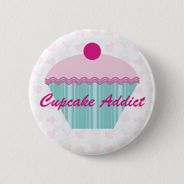 Cupcake Addict Button / Badge (Front)