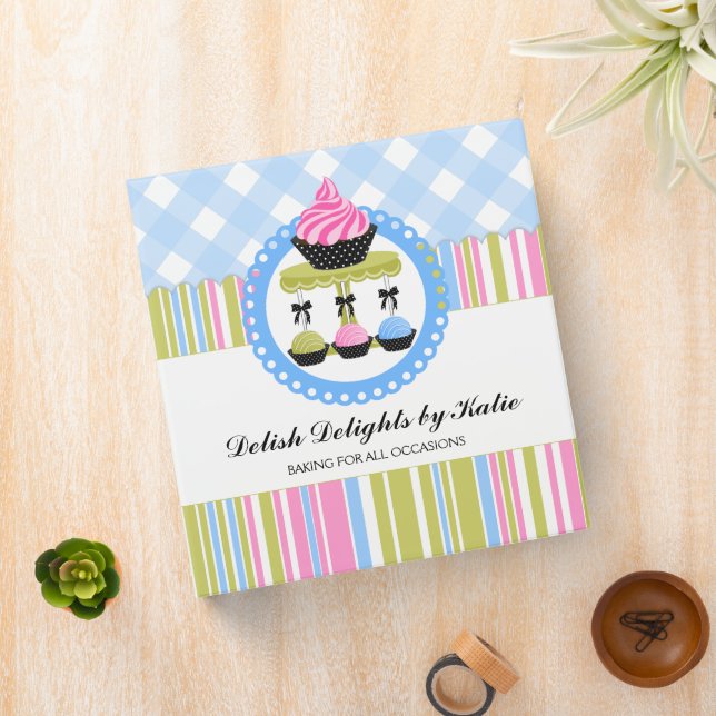 Cupcake and Cake Pops Bakery 1.5 inch Binder (In Situ)