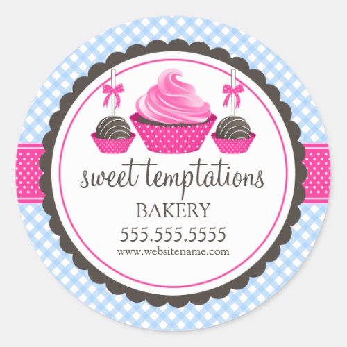 Cupcake and Cake Pops Bakery Box Seals