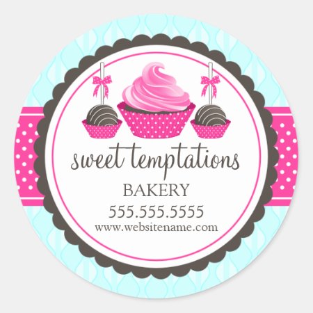 Cupcake And Cake Pops Bakery Box Seals