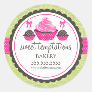Cupcake and Cake Pops Bakery Box Seals
