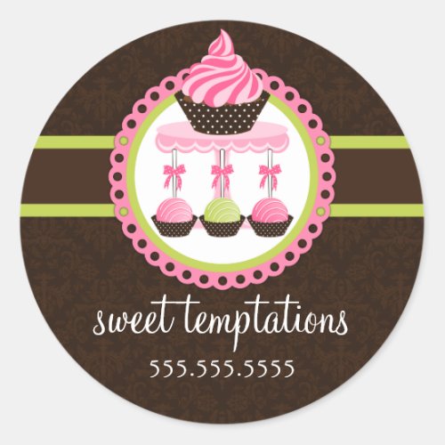 Cupcake and Cake Pops Bakery Box Seals