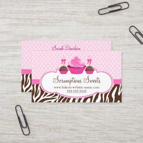 Cupcake and Cake Pops Bakery Business Cards