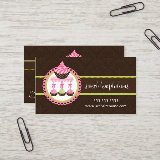 Customizable Cupcake and Cake Pops Bakery Business Cards