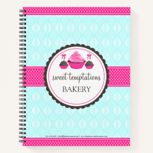 Cupcake and Cake Pops Bakery Recipe Notebook