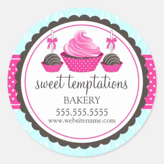 Cupcake and Cake Pops Bakery Stickers