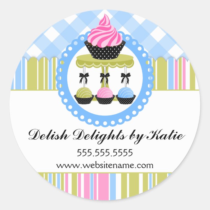 Cupcake and Cake Pops Bakery Stickers