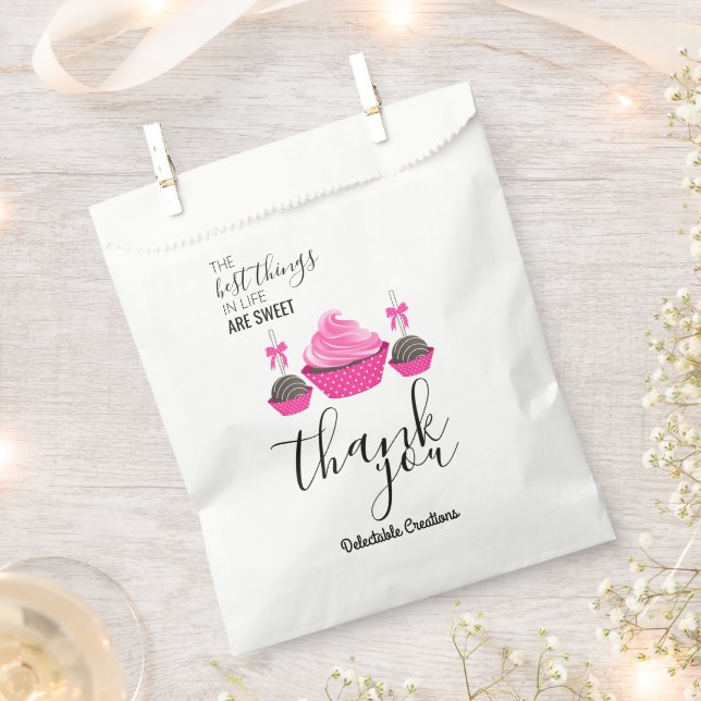 Cupcake and Cake Pops Baking Packaging Favor Bag (Clipped)