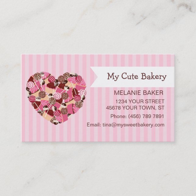 Cupcake and Cake Pops Business Card (Front)