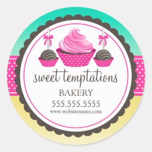 Cupcake and Cake Pops Festive Bakery Box Seals