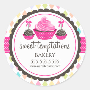 Cupcake and Cake Pops Festive Bakery Box Seals