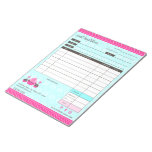 Cupcake And Cake Pops Receipt Order Form Notepad at Zazzle
