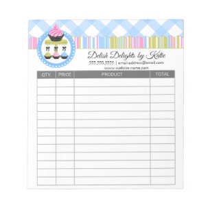 Cupcake and Cake Pops Receipts Notepad