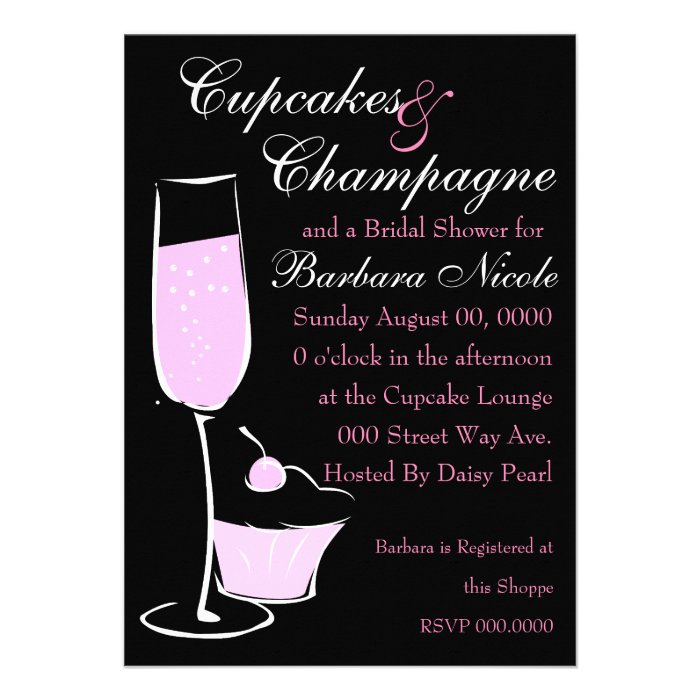 Cupcake and Champage Custom Invitation