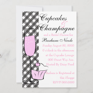 Cupcake and Champage Invitation