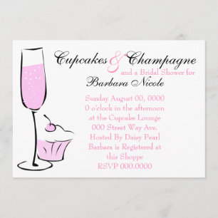 Cupcake and Champage Invitation