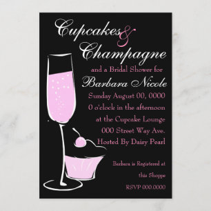 Cupcake and Champage Invitation