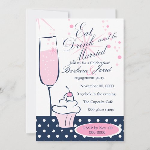 Cupcake and Champage Custom Invite