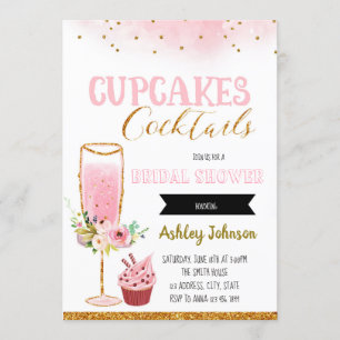 Cupcake and cocktails party invitation