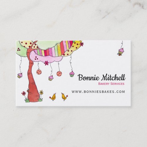 Cupcake and Cookie Tree Bakery Business Card