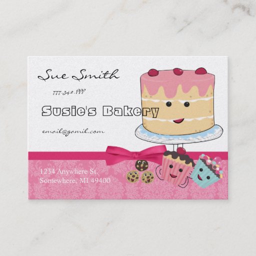 Customizable Cupcake and Cookies Bakery Business Card -