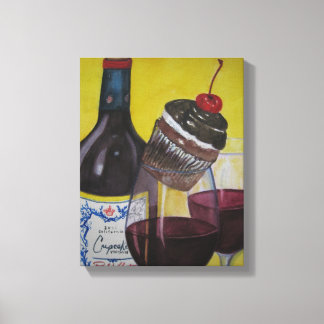Cupcake and Cupcake Wine Canvas Print