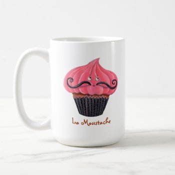 Cupcake And La Moustache Coffee Mug by partymonster at Zazzle
