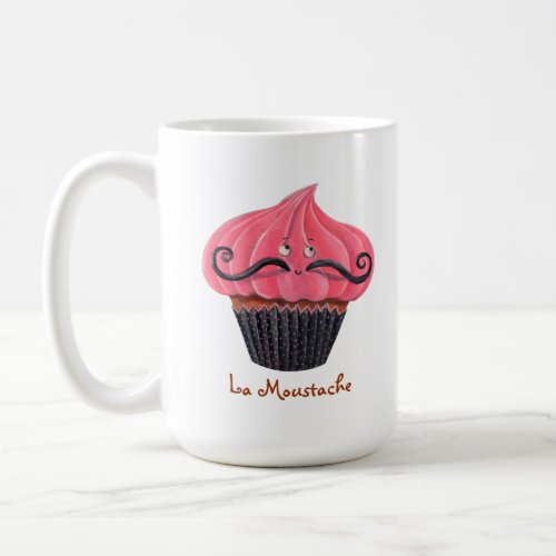 Cupcake and La Moustache Coffee Mug