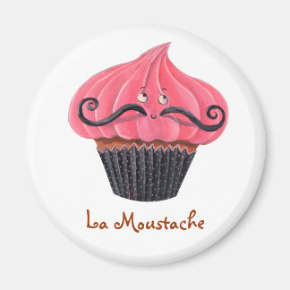 Cupcake and La Moustache Magnet