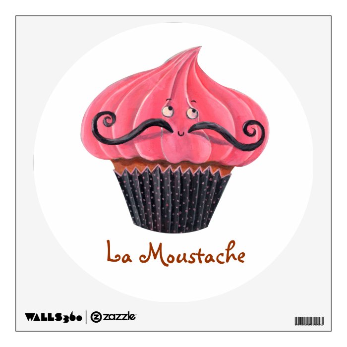 Cupcake and La Moustache Wall Graphics