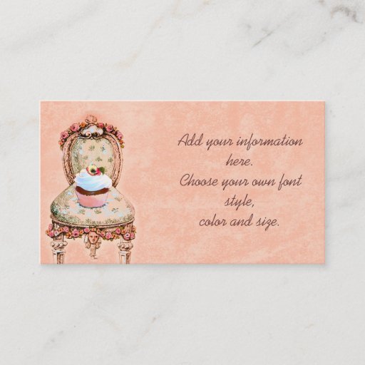 Customizable Cupcake and Roses Business Cards