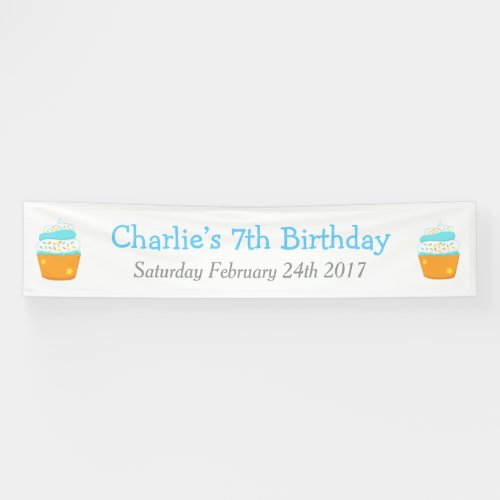 Cupcake and Sprinkles Birthday Party Banner