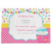 Cupcake And Sprinkles Birthday Party Large Gift Bag | Zazzle