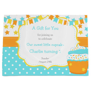 Cupcake and Sprinkles Birthday Party Large Gift Bag