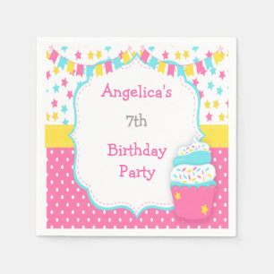 Cupcake and Sprinkles Birthday Party Napkins