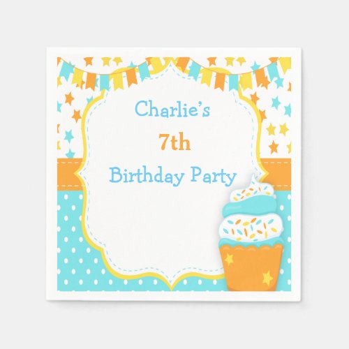 Cupcake and Sprinkles Birthday Party Napkins