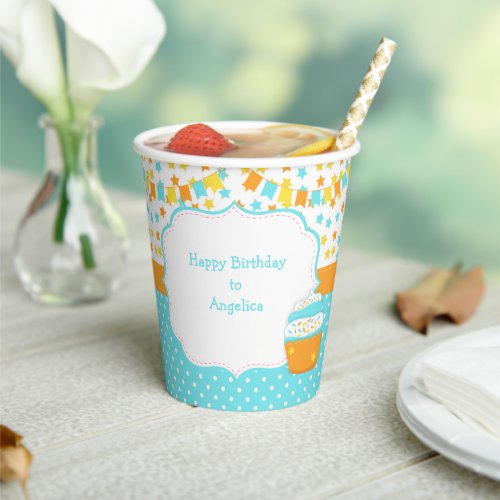 Cupcake and Sprinkles Birthday Party Paper Cups