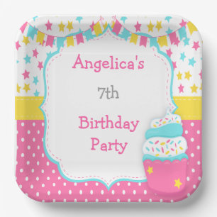 Cupcake and Sprinkles Birthday Party Paper Plates