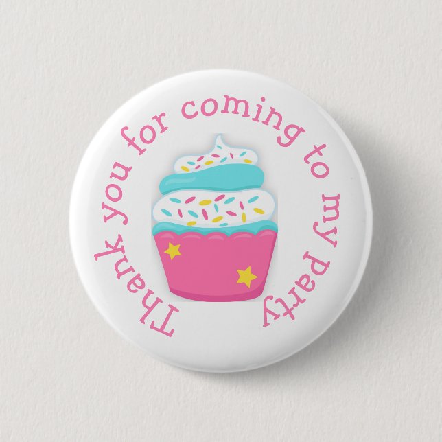 Cupcake and Sprinkles 'thank you for coming' Button (Front)