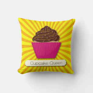 Cupcake and Sunshine Personalize Add your Text Throw Pillow
