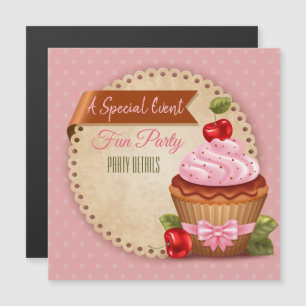 Cupcake Any Event Magnetic Invitation