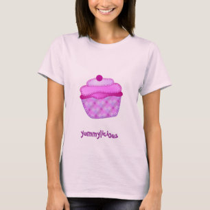 Cupcake Applique Ladies Top - Mauve and Pink