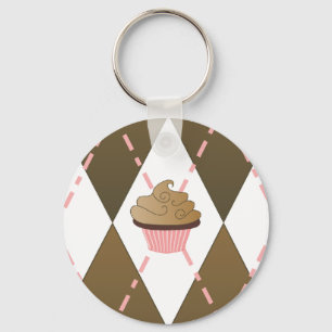Cupcake Argyle Keychain